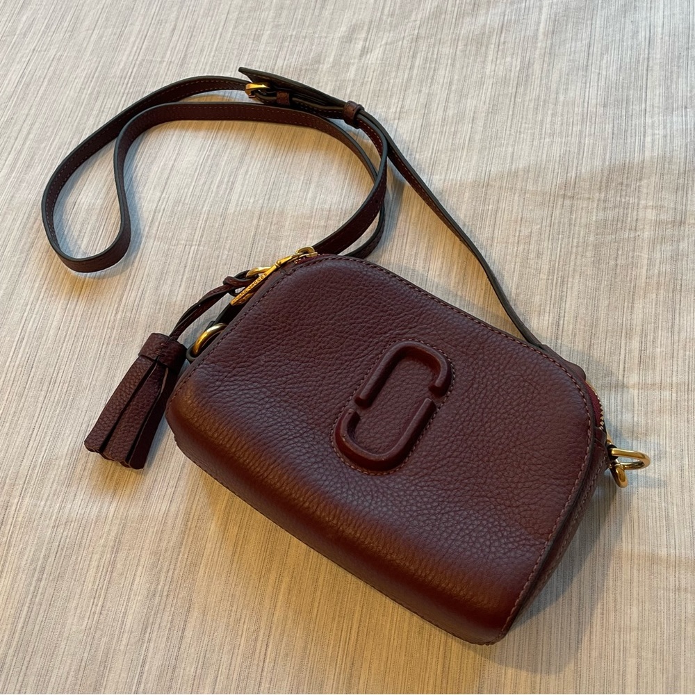 Marc Jacobs Maroon Red Leather Crossbody Small Purse Bag
